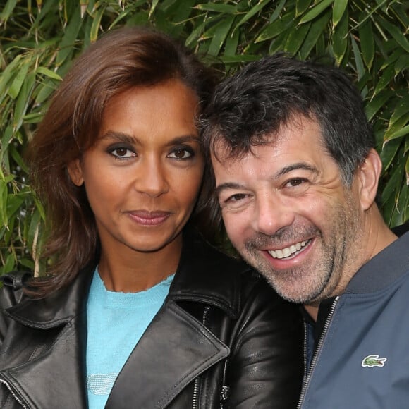 Karine Le Marchand et Stéphane Plaza - People au village des Internationaux de France de tennis de Roland Garros à Paris. Le 1er juin 2015. 