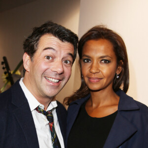 Stéphane Plaza et Karine Le Marchand - Soirée de vernissage de la FIAC 2014 organisée par ORANGE au Grand Palais à Paris, le 22 octobre 2014.