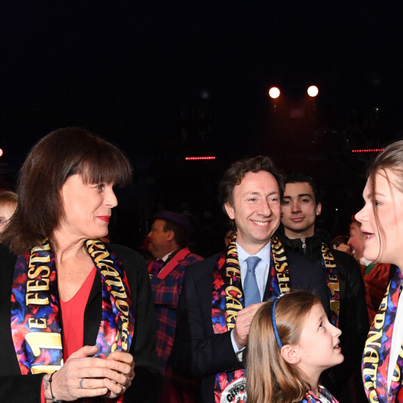 La princesse Stéphanie de Monaco et ses filles Pauline Ducruet et Camille Gottlieb, Stéphane Bern - La famille princière de Monaco lors du 41ème Festival International du Cirque de Monte-Carlo, le 21 janvier 2017. © Manuel Vitali/Centre de presse Monaco/Bestimage