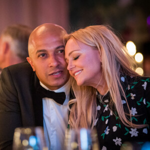 Exclusif - Emma Bunton et son compagnon Jade Jones - Vente aux enchères lors du dîner de la 9ème édition du "Global Gift Gala" d'E. Longoria à l'hôtel Four Seasons George V à Paris. © Cyril Moreau/Bestimage 