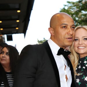 Emma Bunton et son compagnon Jade Jones arrivent à la 9ème édition du "Global Gift Gala" à l'hôtel Four Seasons George V à Paris, le 25 avril 2018. © Denis Guignebourg/Bestimage