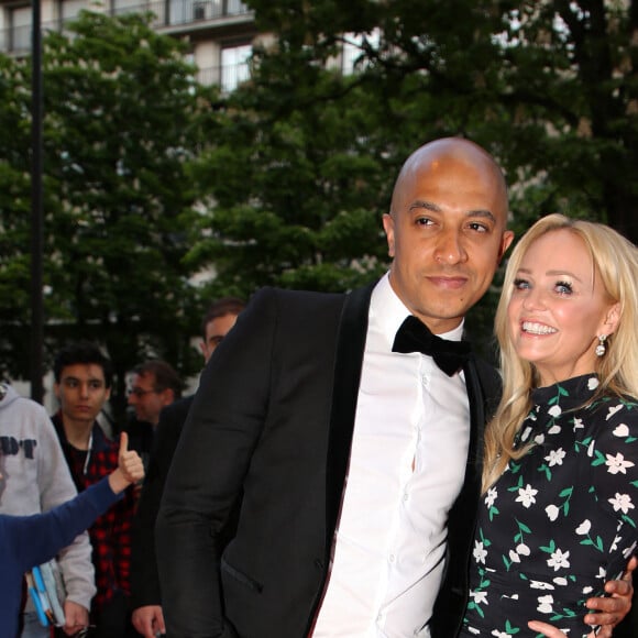 Emma Bunton et son compagnon Jade Jones arrivent à la 9ème édition du "Global Gift Gala" à l'hôtel Four Seasons George V à Paris, le 25 avril 2018. © Denis Guignebourg/Bestimage