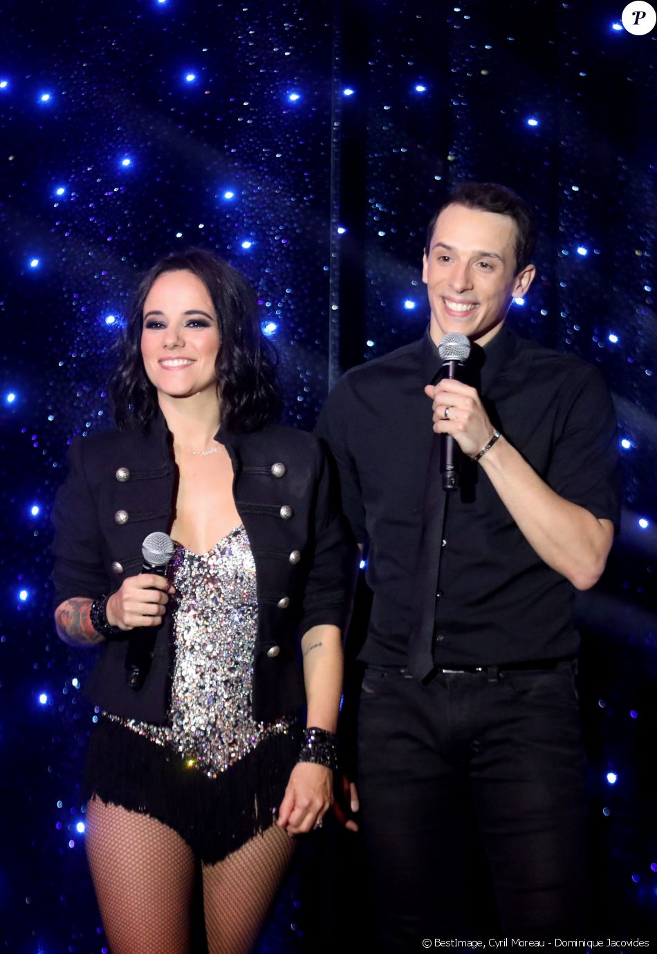 Exclusif - Alizée et son mari Grégoire Lyonnet - Tournage de l'émission "Tous au Moulin Rouge pour le Sidaction" au Moulin Rouge à Paris le 20 mars. L'émission sera diffusée sur France 2 le samedi 25 mars 2017 à 21h00. © Cyril Moreau - Dominique Jacovides / Bestimage