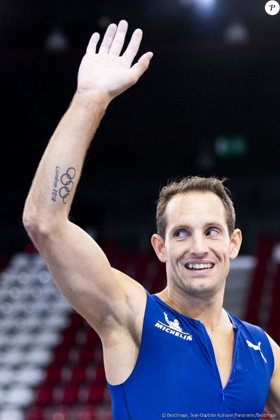 Renaud Lavillenie lors du Perche Elite Tour 2021 au Kindarena à Rouen, France, le 6 février 2021. © Jean-Baptiste Autissier/Panoramic/Bestimage