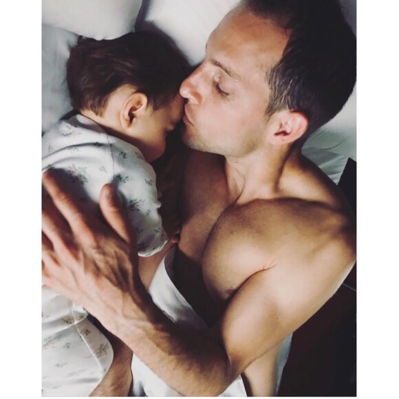 Renaud Lavillenie et sa fille Iris.