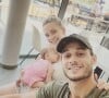 Le gymnaste Samir Aït Saïd en famille sur Instagram, avec sa compagne Sandy et leur fille Mia, juin 2021.