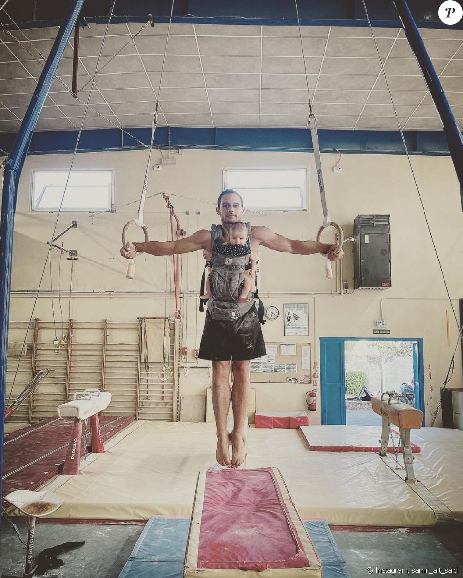 Le gymnaste Samir Aït Saïd en famille sur Instagram, avec sa fille Mia, juin 2021.