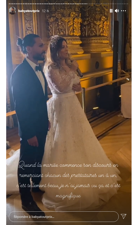 Le footballeur Benoit Tremoulinas se marie avec sa belle Aurore, à Paris le 26 juillet 2021.