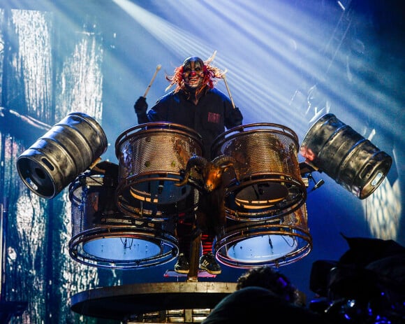 Le groupe Slipknot en concert au festival Rock In Rio, à Rio de Janeiro. Le 25 septembre 2015.