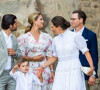 La princesse Victoria et son mari le prince Daniel, leur fils le prince Oscar, la princesse Madeleine et le prince Carl Philip - La famille royale de Suède célèbre le 44 ème anniversaire de la princesse Victoria lors d'un concert au château de Borgholm sur l'île d'Oland, le 14 juillet 2021.
