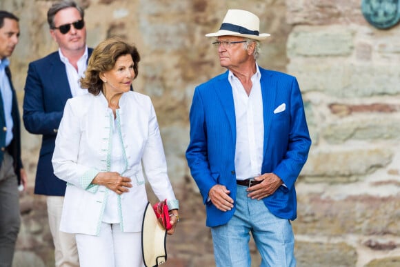 Le roi Carl XVI Gustaf et la reine Silvia - La famille royale de Suède célèbre le 44 ème anniversaire de la princesse Victoria lors d'un concert au château de Borgholm sur l'île d'Oland, le 14 juillet 2021.