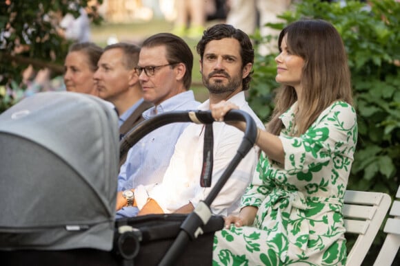 Le prince Daniel de Suède, Le prince Carl Philip de Suède, La princesse Sofia (Hellqvist) de Suède, Le prince Julian, Duc de Halland - La famille royale suèdoise assiste au concert "Solliden Sessions" au château de Solliden à Borgholm, Suède, le 13 juillet 2021.