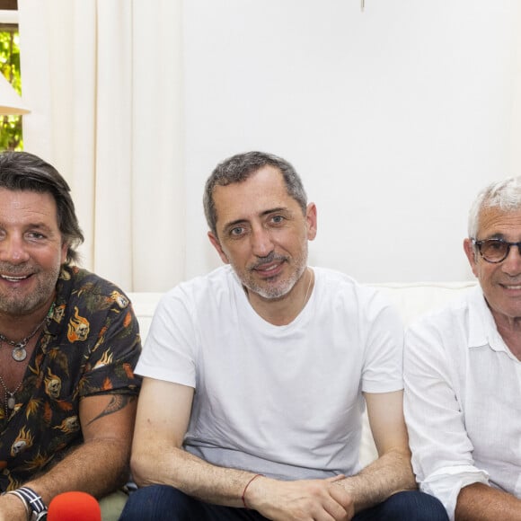 Exclusif - Philippe Lellouche, Gad Elmaleh, Michel Boujenah - Déjeuner chez Jacqueline Franjou dans sa maison à Ramatuelle le 31 juillet 2021. G. Elmaleh sera sur scène le soir au premier jour de l'ouverture du Festival de Ramatuelle © Cyril Bruneau/Festival de Ramatuelle/Bestimage 