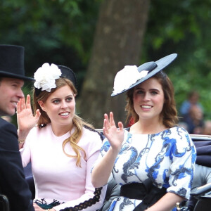 La princesse Beatrice d'York, la princesse Eugenie d'York et son mari Jack Brooksbank - La parade Trooping the Colour 2019, célébrant le 93ème anniversaire de la reine Elisabeth II, au palais de Buckingham, Londres, le 8 juin 2019.