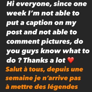 Florent Manaudou, victime d'un problème technique sur son compte Instagram.