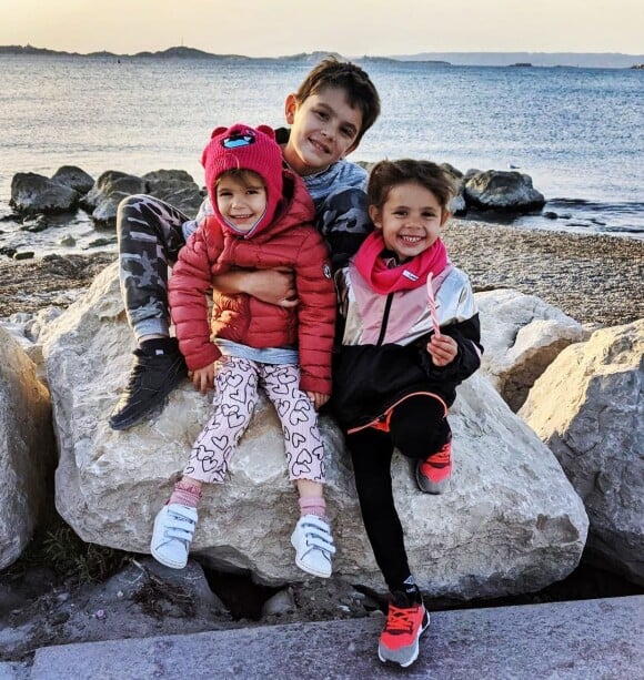 Rose, Romy et Soan, les enfants de Nicolas Manaudou.