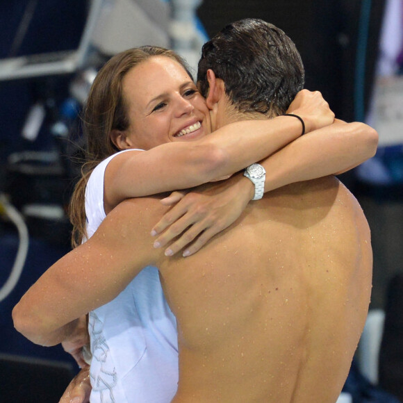 Laure Manaudou et son frère Florent Manaudou lors des Jeux Olympiques de Londres.