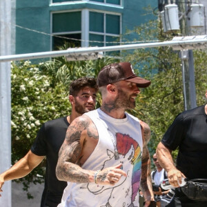 Adam Levine se rend à son cours de gym à Miami, le 2 juillet 2021.