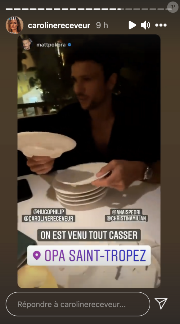 Caroline Receveur et Hugo Philip ont passé la soirée avec Matt Pokora et Christina Milian à Saint-Tropez - Instagram