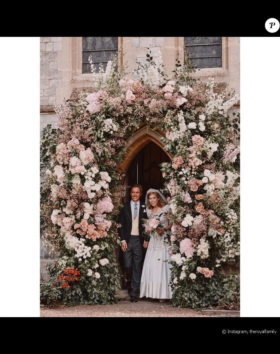 Mariage de la princesse Beatrice et Edoardo Mapelli Mozzi à Windsor, le 17 juillet 2020.