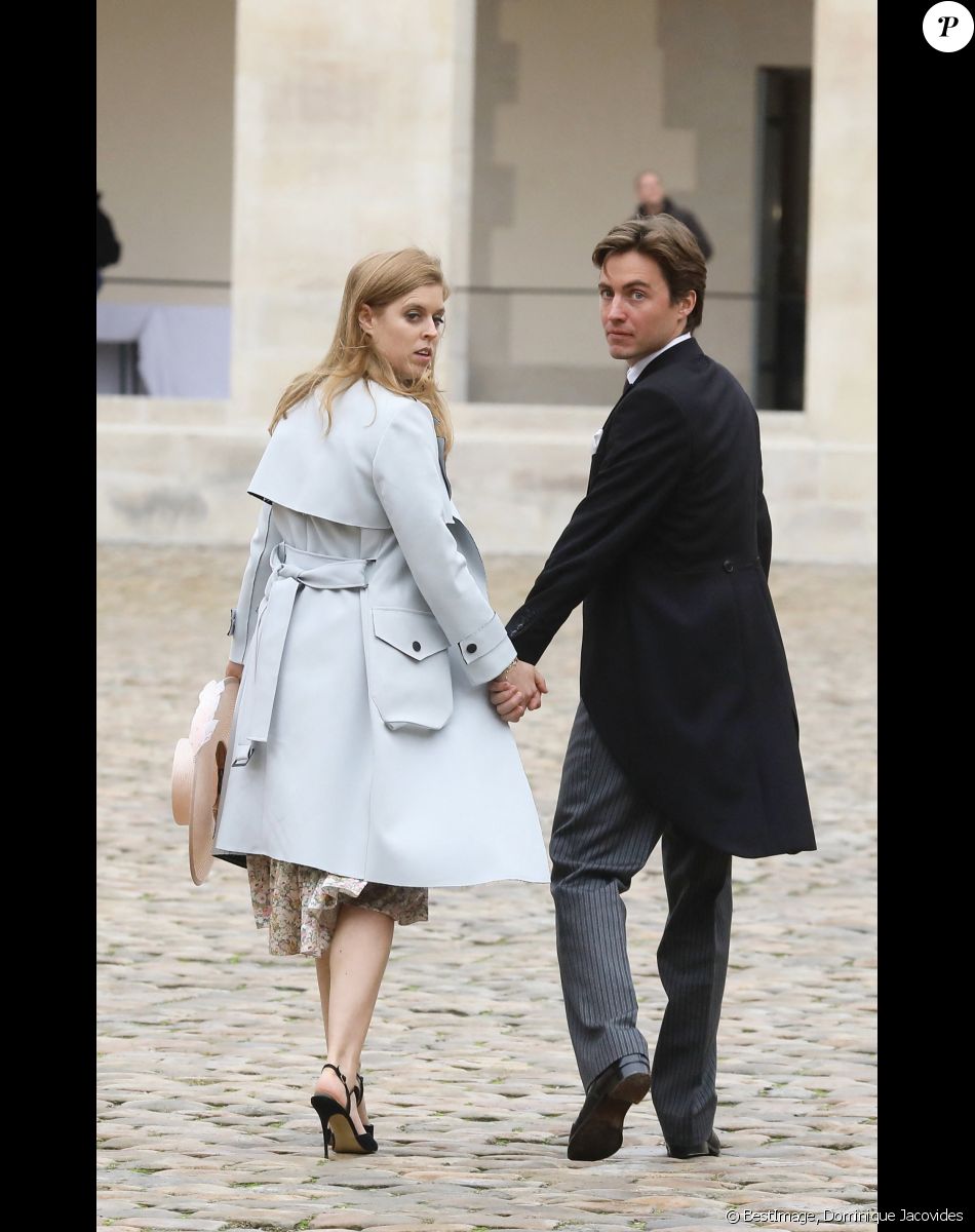 La princesse Beatrice d'York et son fiancé Edoardo Mapelli Mozzi - Mariage du prince Jean-Christophe Napoléon et de la comtesse Olympia d'Arco-Zinneberg à la cathédrale Saint-Louis des Invalides à Paris le 19 octobre 2019. © Dominique Jacovides / Bestimage