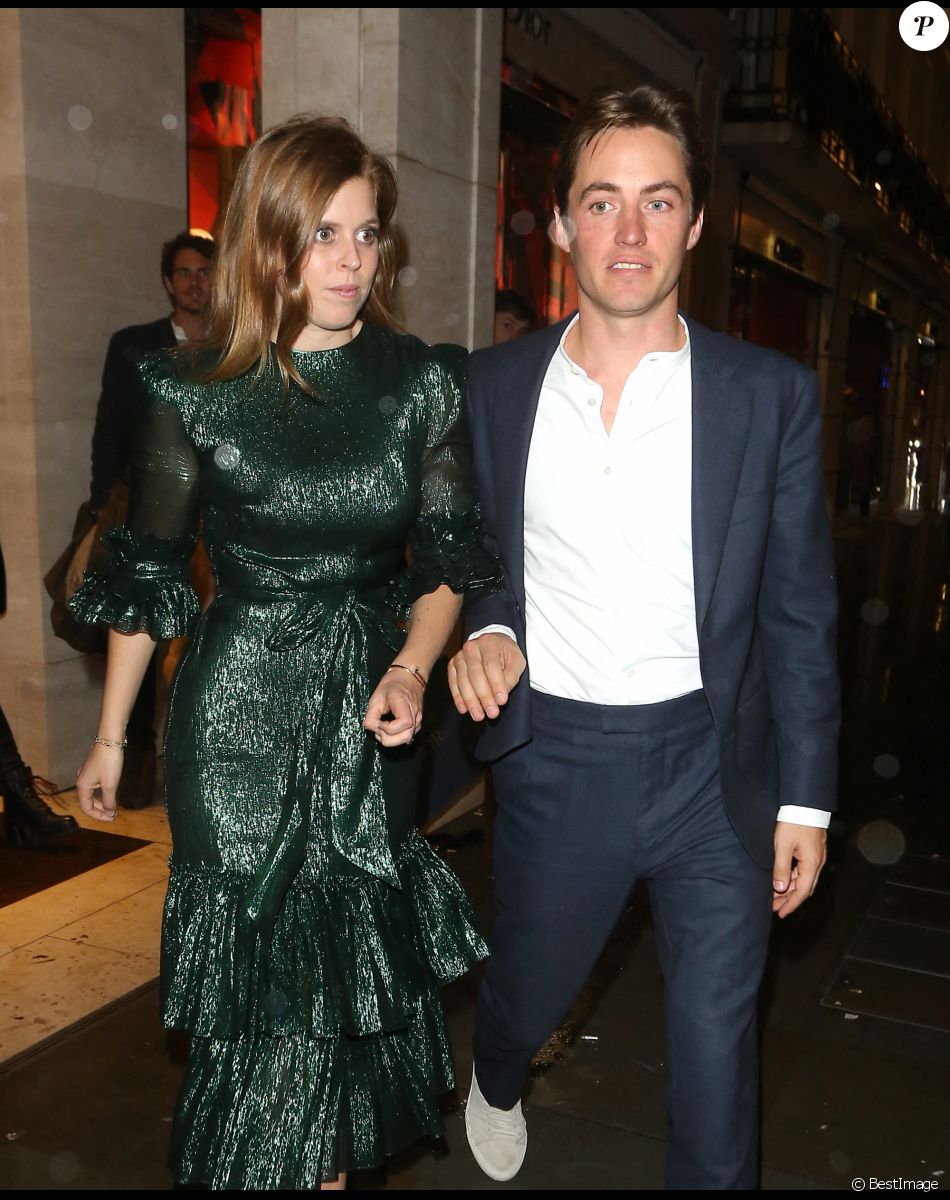 La princesse Beatrice d'York et son fiancé Edoardo Mapelli Mozzi - People à la soirée de lancement du livre de N. von Bismarck "The Dior sessions" à Londres le 1er octobre 2019.