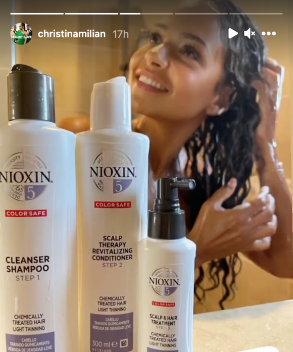Christina Milian révèle qu'elle a souffert de perte de cheveux après la naissance de son deuxième enfant (et premier fils né de sa relation avec M. Pokora), Isaiah. Story Instagram du 11 août 2021.