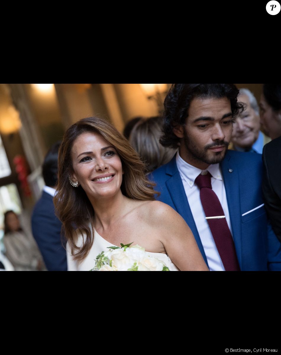 Elsa Fayer - Mariage d'Elsa Fayer et Zach Hanoun à la mairie du 16ème arrondissement de Paris le 20 septembre 2016. © Cyril Moreau / Bestimage