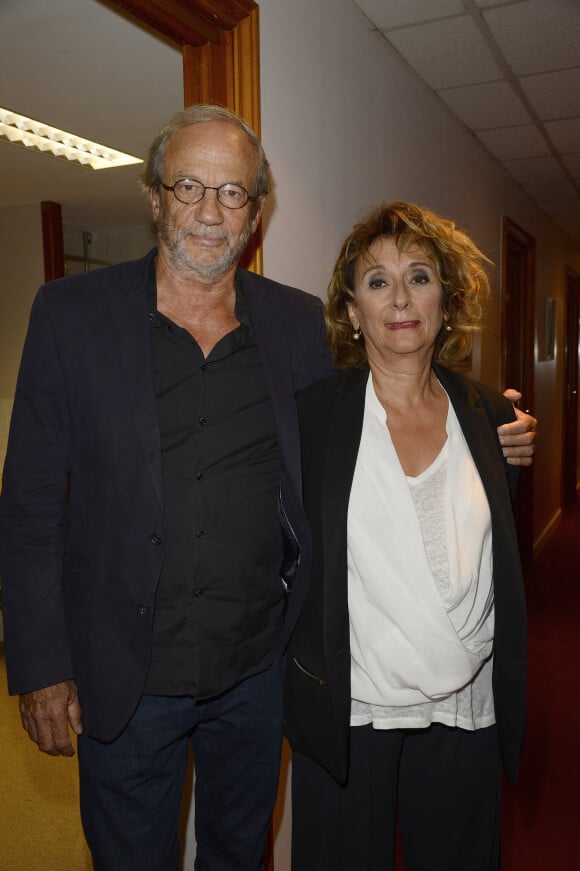 Mariage - Patrick Chesnais s'est marié avec Josiane Stoléru après trente-neuf ans de vie commune - Patrick Chesnais et sa femme Josiane Stoléru - Générale de la pièce de théâtre "Le Mensonge" au théâtre Edouard VII à Paris, le 14 septembre 2015. 