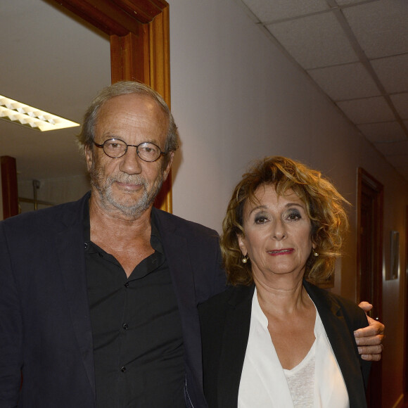 Mariage - Patrick Chesnais s'est marié avec Josiane Stoléru après trente-neuf ans de vie commune - Patrick Chesnais et sa femme Josiane Stoléru - Générale de la pièce de théâtre "Le Mensonge" au théâtre Edouard VII à Paris, le 14 septembre 2015. 