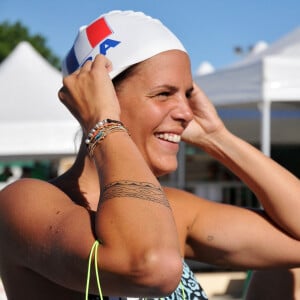 Laure Manaudou replonge pour le 8e meeting de natation de Carcassonne le 28 juin 2015.