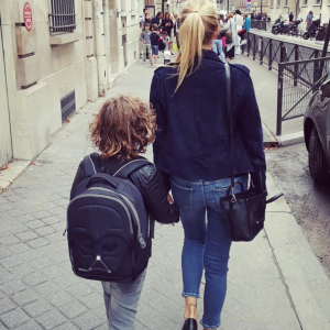 Estelle Lefébure et son fils Giuliano en septembre 2018.