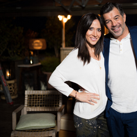 Exclusif - Stéphane Plaza entouré de Fabienne Carat et sa soeur Carole - Enregistrement de la 100ème émission "Recherche appartement ou maison", présentée par S.Plaza, qui sera diffusée le 20 janvier à 21h05 sur M6. Le 6 octobre 2020 © Tiziano da Silva / Bestimage 