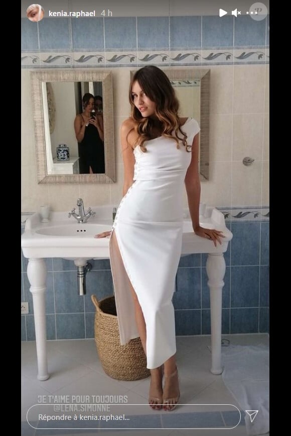 Lena Simonne, superbe en robe blanche. A-t-elle épousé Romeo Elvis ?