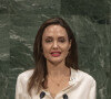 Angelina Jolie parle à la tribune de l'ONU à New York le 29 mars 2019. 