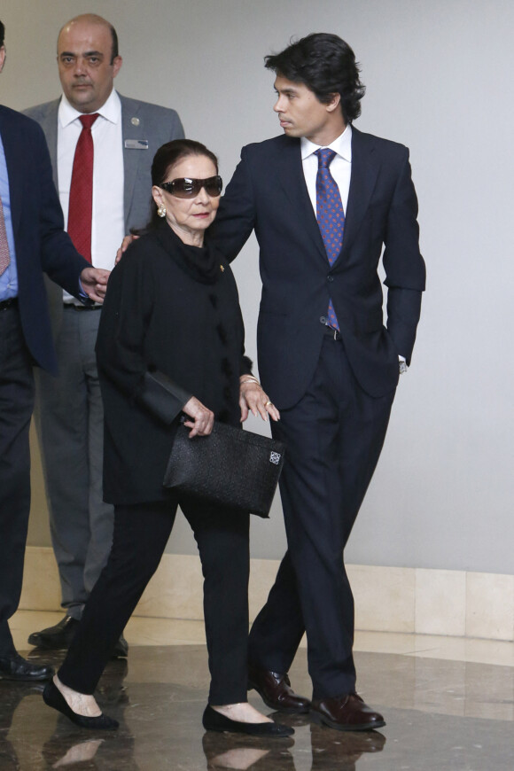 Beatriz Arrastia Reinares aux obsèques de l'ancien ministre de l'économie espagnol Miguel Boyer, le mari de sa fille Isabel Preysler, à Madrid. Le 29 septembre 2014