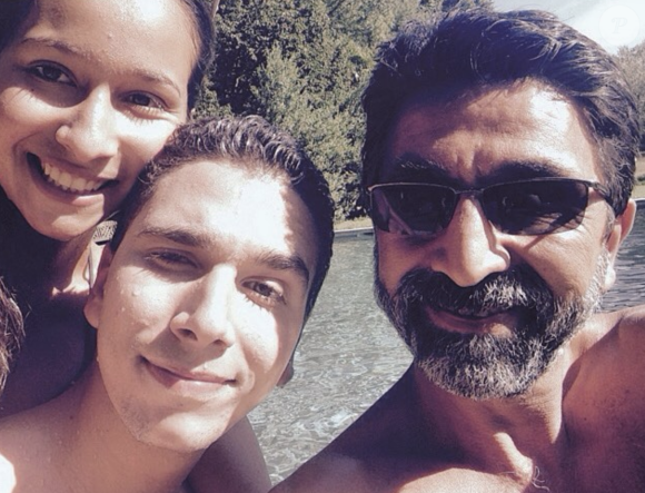 Emma et Léo Kabouche, les enfants de Cécilia Hornus, avec leur père Azize Kabouche - Instagram