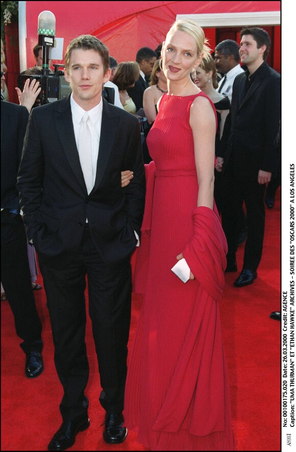 Ethan Hawke et Uma Thurman aux Oscars à Los Angeles en 2000.