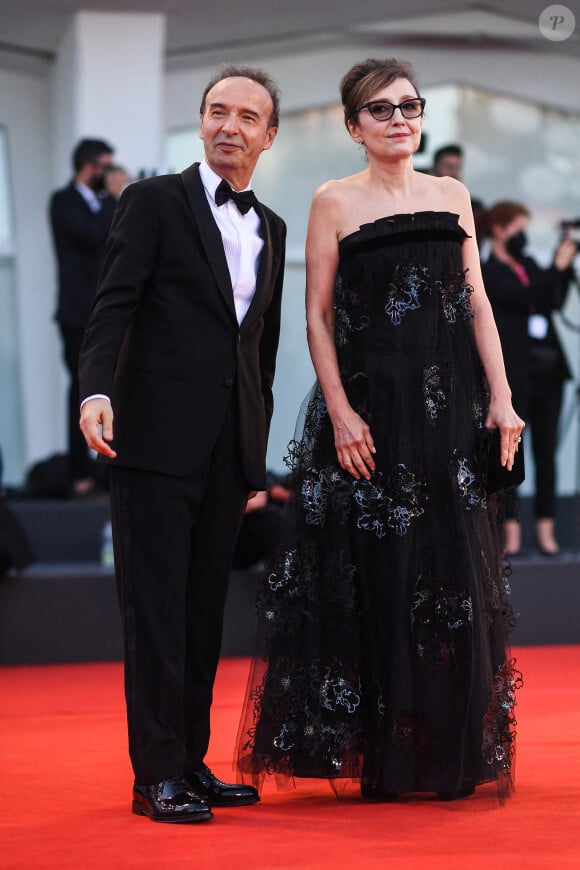 Roberto Benigni et son épouse Nicoletta Braschi assistent à la cérémonie d'ouverture du 78ème festival international du film de Venise (la Mostra de Venise) et à la projection du film en compétition "Madres Paralelas". Venise, 1er septembre 2021.