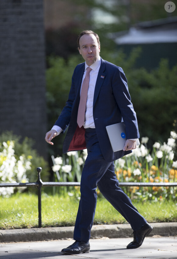 Epidémie de Coronavirus (Covid-19) - Le ministre de la Santé, Matt Hancock, arrive à Downing Street, à Londres, en Angleterre, pour assister au briefing quotidien COVID-19 du gouvernement le 21 avril 2020.