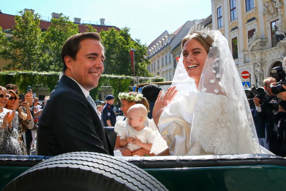 Mariage religieux de la princesse Maria Anunciata de Liechtenstein avec son fiancé Emanuele Musini à l'église Schottenkirche de Vienne, en Autriche, le 4 septembre 2021.