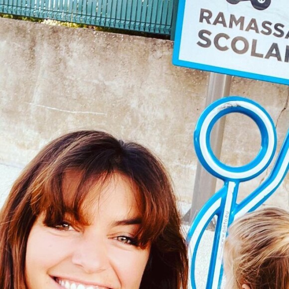 Laetitia Milot, son mari Badri et leur fille Lyana le jour de la rentrée scolaire, le 2 septembre 2021