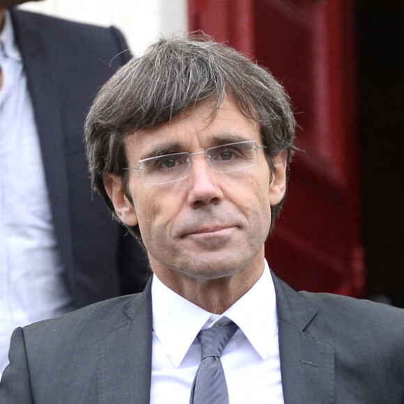 David Pujadas - Obsèques de Benoît Duquesne en l'église Jeanne-d'Arc de Versailles, le 10 juillet 2014.