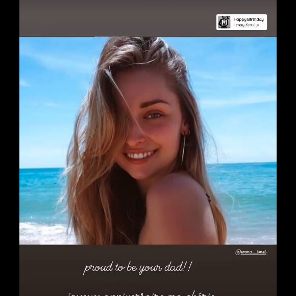 David Hallyday a souhaité un joyeux anniversaire à sa fille Emma Smet (24 ans). Story Instagram du 13 septembre 2021.