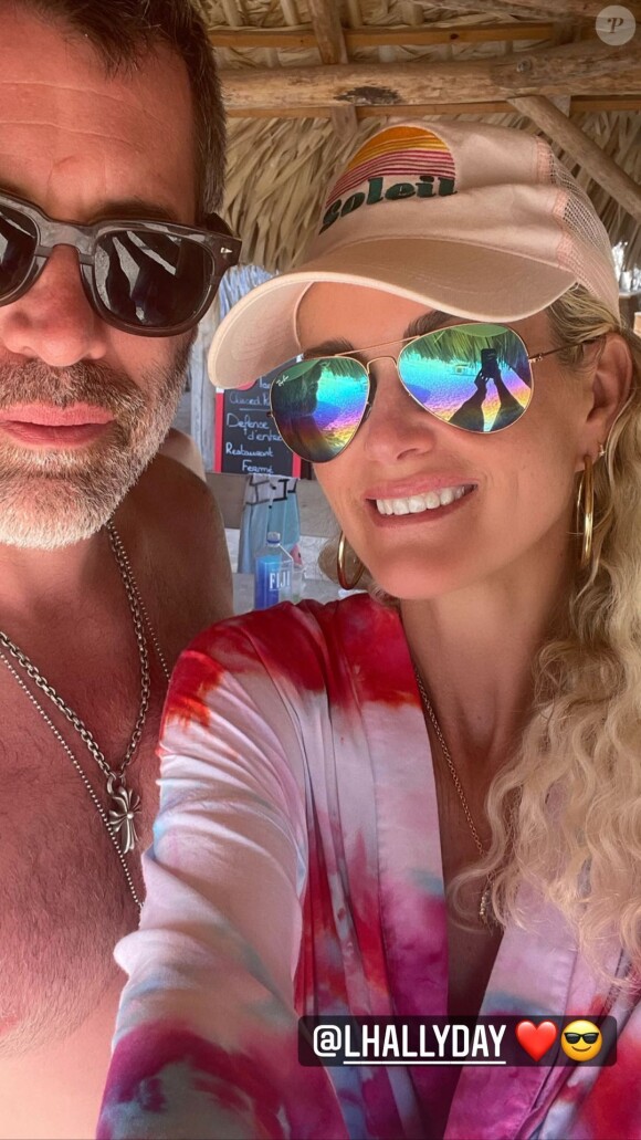 Photo Laeticia Hallyday et Jalil Lespert en vacances à Saint Barthélemy Instagram Purepeople