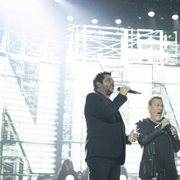 Exclusif - Patrick Fiori, Florent Pagny, Patrick Bruel - Concert hommage à Johnny Hallyday "Que je t'aime" à l'AccorHotels Arena Paris Bercy à Paris. Le 14 septembre 2021 © Borde-Jacovides-Moreau / Bestimage 
