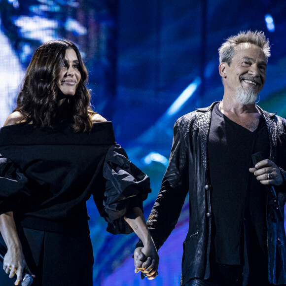 Exclusif - Jenifer Bartoli et Florent Pagny - Concert hommage à Johnny Hallyday "Que je t'aime" à l'AccorHotels Arena Paris Bercy à Paris. Le 14 septembre 2021 © Borde-Jacovides-Moreau / Bestimage 