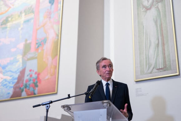 Bernard Arnault, PDG de LVMH lors de l'inauguration de l'exposition "La collection Morozov, icônes de l'art moderne" à la Fondation Louis Vuitton à Paris le 21 septembre 2021. © Romain Gaillard / Pool / Bestimage 