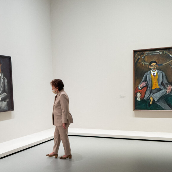 Roselyne Bachelot, ministre de la Culture lors de l'inauguration de l'exposition "La collection Morozov, icônes de l'art moderne" à la Fondation Louis Vuitton à Paris le 21 septembre 2021. © Romain Gaillard / Pool / Bestimage 