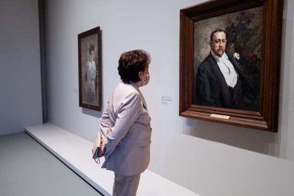 Roselyne Bachelot, ministre de la Culture lors de l'inauguration de l'exposition "La collection Morozov, icônes de l'art moderne" à la Fondation Louis Vuitton à Paris le 21 septembre 2021. © Romain Gaillard / Pool / Bestimage 